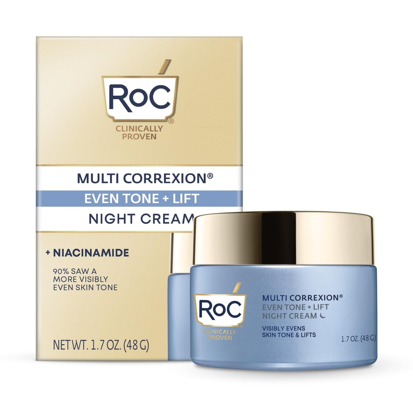 RoC Multi Correxion 5 in 1 Restoring, Anti Aging Night Cream for Face with Hexinol, 1.7 Ounces (Packaging May Vary)