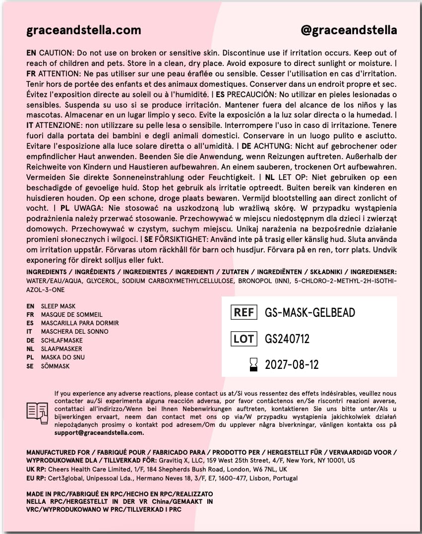 Eye Wrinkle Pads and Patches - Cooling Eye Mask for Puffiness - Ice Face Mask - Gel Eye Mask - Ice Mask to Reduce Wrinkles, Dark Circles, Eye Bags, Migraines - Hot & Cold Eye Mask by Grace and Stella