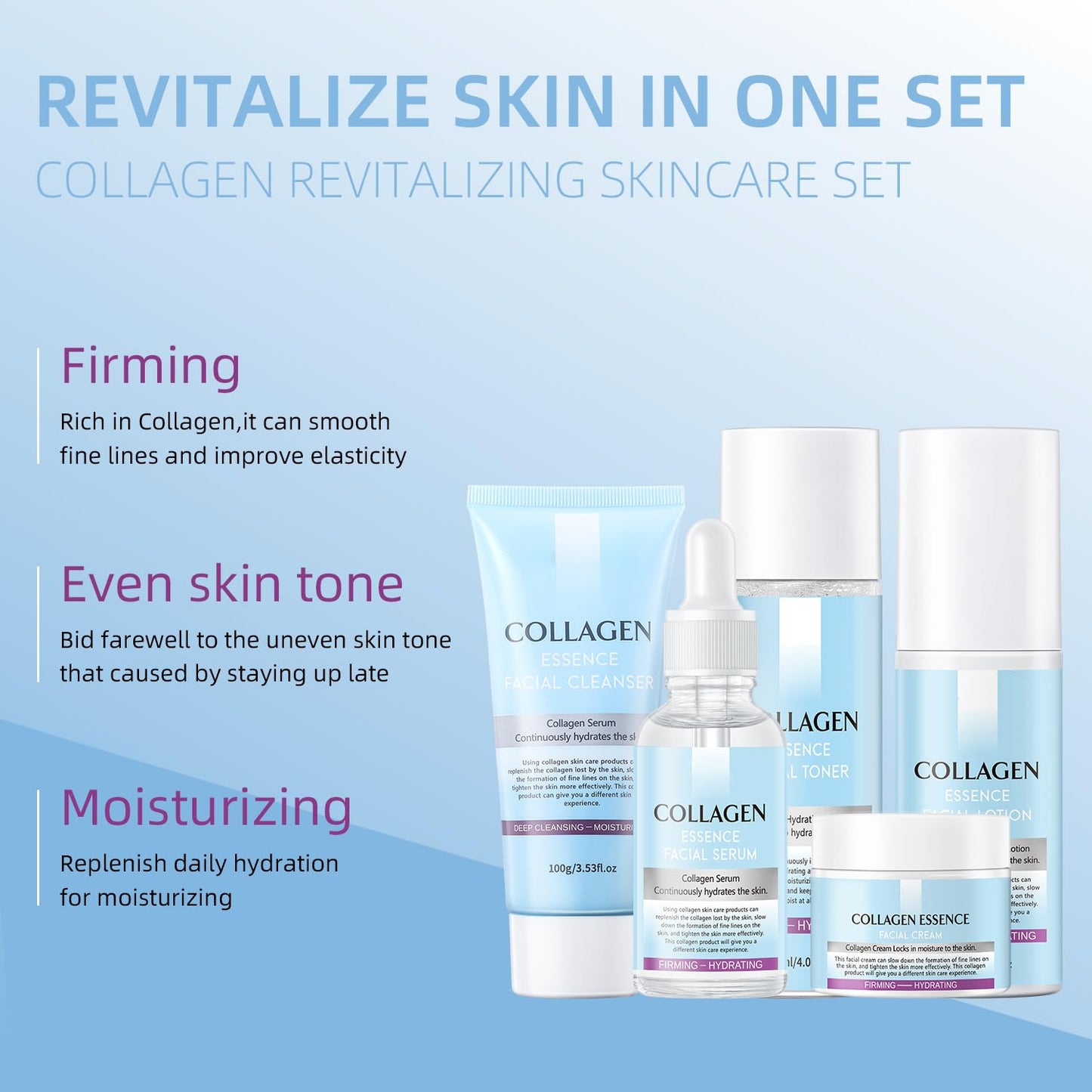 Skin Care Gift Set For Women, Valentine's Day Gifts, Anti Aging Skin Care Set With Collagen, Best Daily Hydrating Skin Care Kit, Beauty Gift Set, Skin Care Routine Kit For Women, Facial Self Care Kit