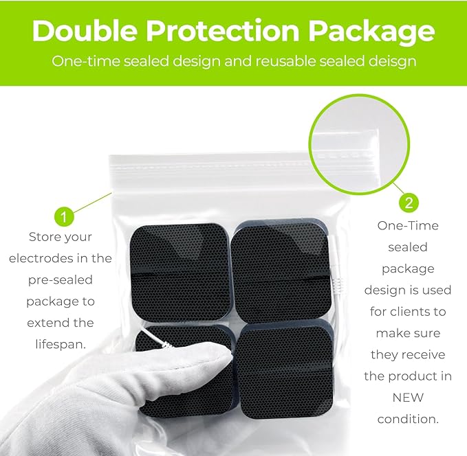 AUVON TENS Unit Replacement Pads Combination Set, 20 Packs Multiple Sizes Electrodes for TENS Unit, Reusable and Latex Free Pigtail TENS Pads for Multiple Pain Relief (2mm Connector) (Black)