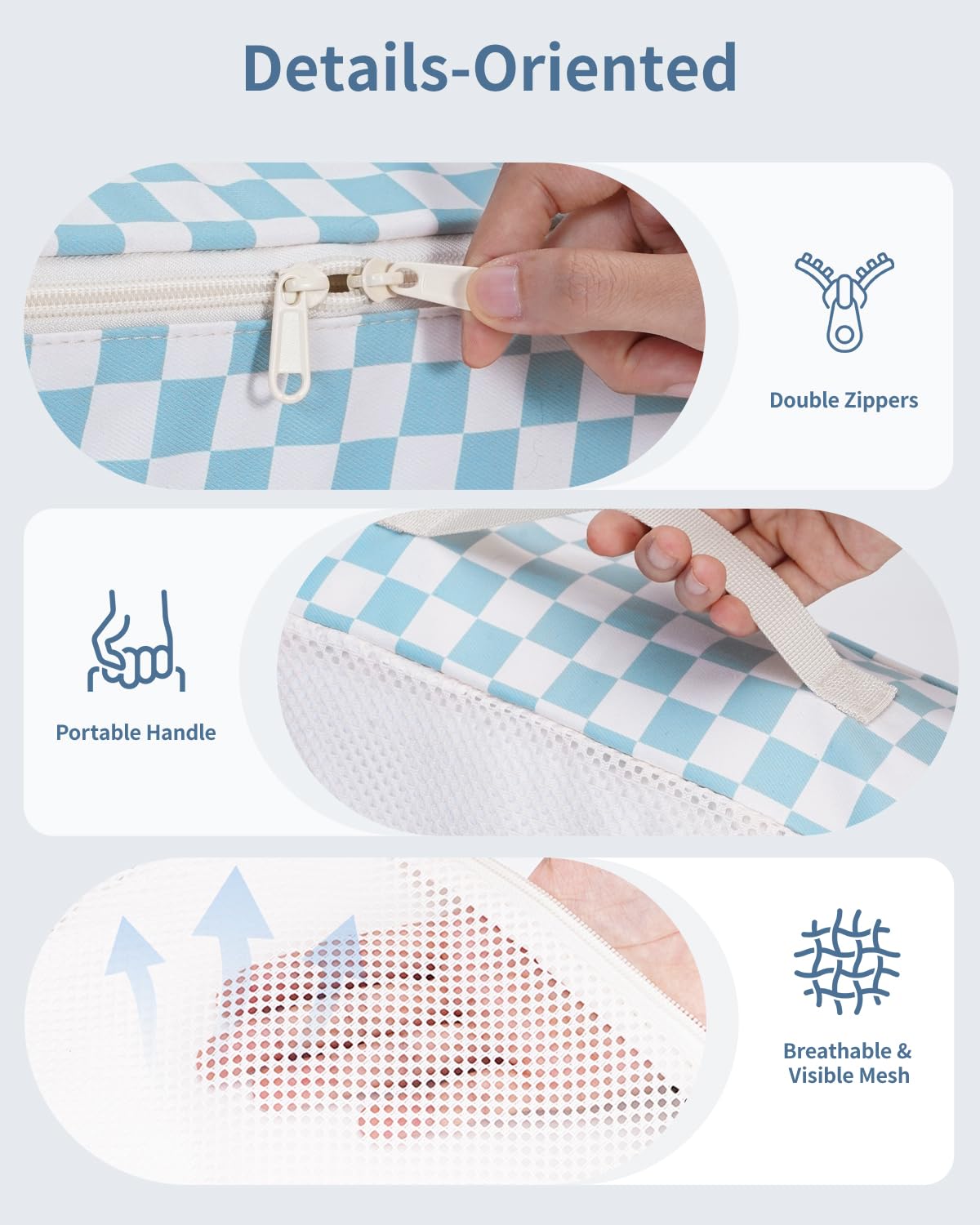 Narwey 7 Set Checkered Packing Cubes for Travel Carry on Suitcase Luggage Organizer Bags for Kids Women Men, Durable Packing Organizers Bag, Travel Essentials Accessories (Combined Checkerboard)