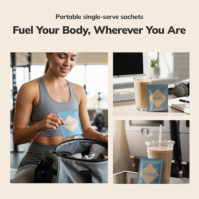 Ka’Chava Whole Body Meal Shake Vanilla, 5-Count Travel Size Sachets – Vegan Protein Powder with 85+ Superfoods – Plant-Based Meal Replacement with Probiotics & Digestive Enzymes – Gluten & Dairy Free