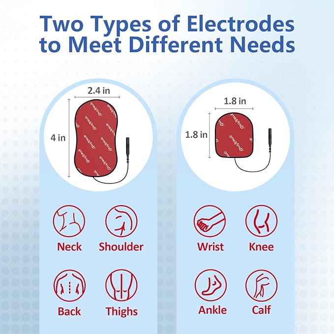 Comfytemp TENS Unit Muscle Stimulator for Back Sciatica Neck Pain Relief, 4 Therapy Waveforms Dual Channel TENS Machine — 30 Modes, Rechargeable Professional Electric Pulse Massager, 10 Electrode pads