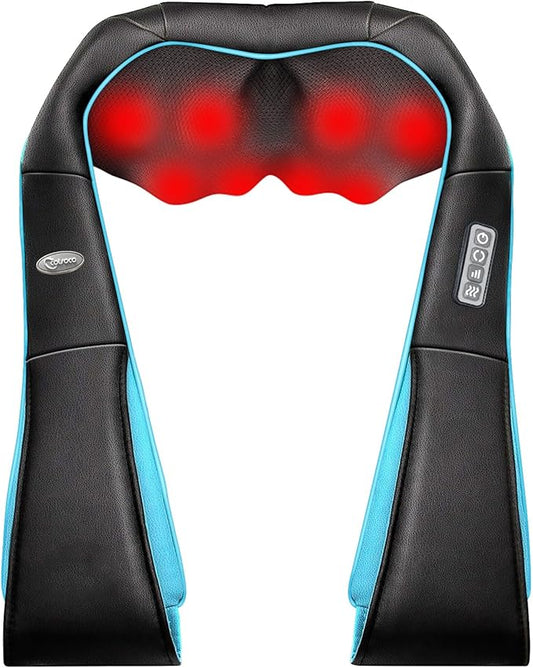 cotsoco Neck Massager, Shiatsu Neck and Back Massager with Heat for Pain Relief, Deep Tissue 3D Kneading Massage Pillow, Relaxation Gifts for Men and Women, Gifts for Dad, Elderly,Wife(Turquoise)