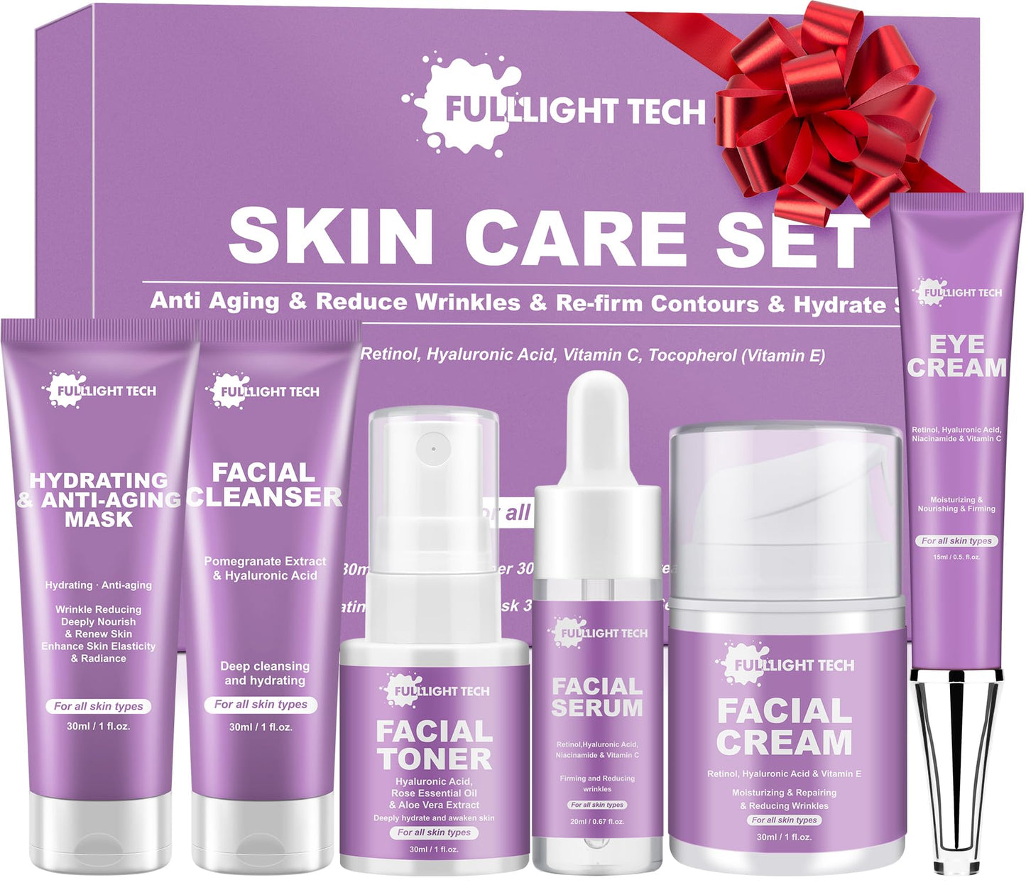 Skin Care Set,Gentle Anti-aging Skin Care Kit,Hydrate, Moisturize Skin,Facial Skin Care Routine Kit Women Teen Girls Travel Skincare Gift Set,Women Mom Gifts for Christmas Valentines Birthday Gift Her