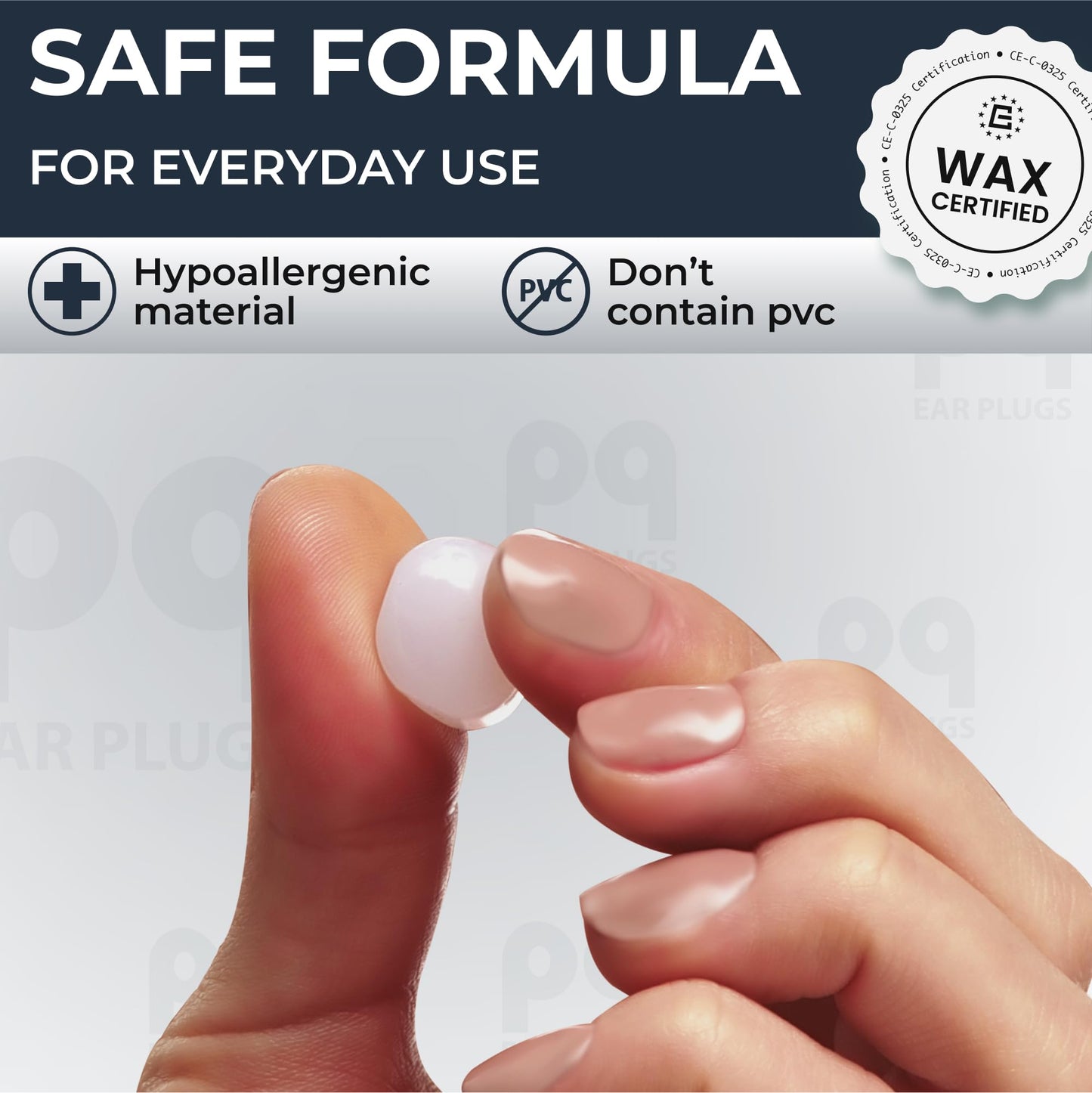 PQ Wax Ear Plugs for Sleep - 6 Silicone Wax Earplugs for Sleeping and Swimming - Gel Ear Plugs for Noise Cancelling, Ear Protection - Sleeping Earplugs with Sound Blocking 32 Db (6-Pillows). White