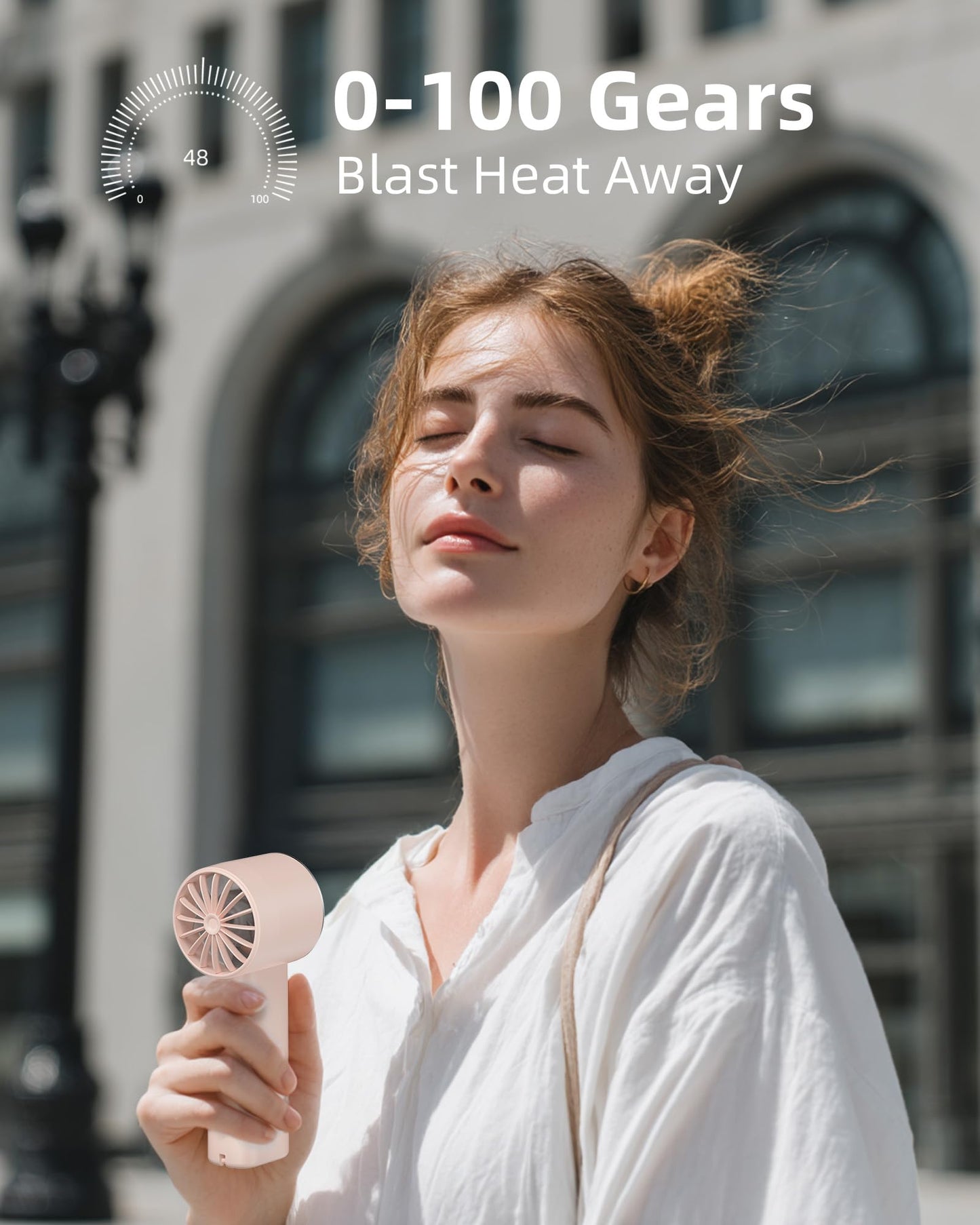 Mini Portable Handheld Fan,100 Speeds Adjustable Turbo Fans,Digital Display,30000 RPM,Up to 10H Use Time,USB Personal Fans,Rechargeable Fan Women,Gift for Gym/Travel/Camping/Outdoor/Indoor/Office