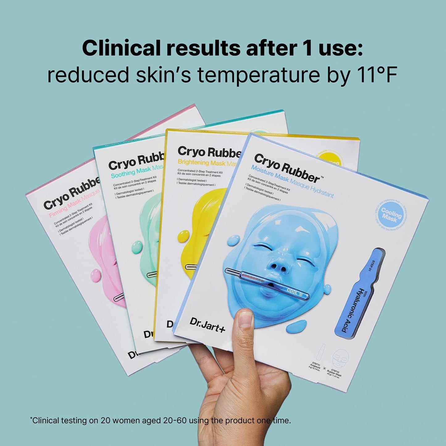 Dr.Jart+ Cryo Rubber Soothing Korean Face Mask | Hydrates and Reduces Redness | Korean Skin Care | Travel Size, 1 Pack