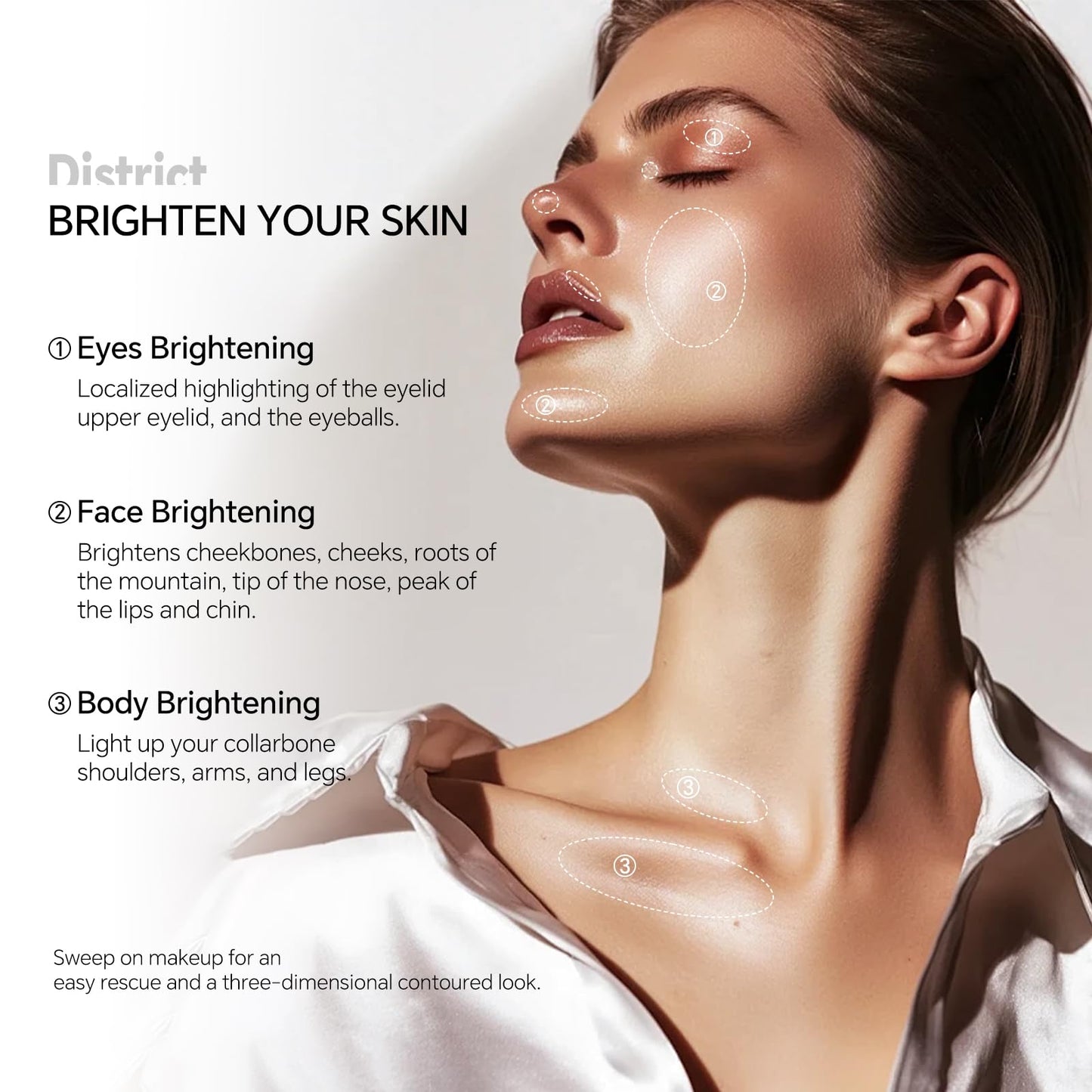 SIYDYRIT Natural Dewy Glow Highlighter Stick, Glassy Highlighter Balm with Sponge Tip, Multi-Use Shimmer Glow Makeup for Face and Body, Makeup Balm for Dewy Skin-#04 Sun Glow (1pack)