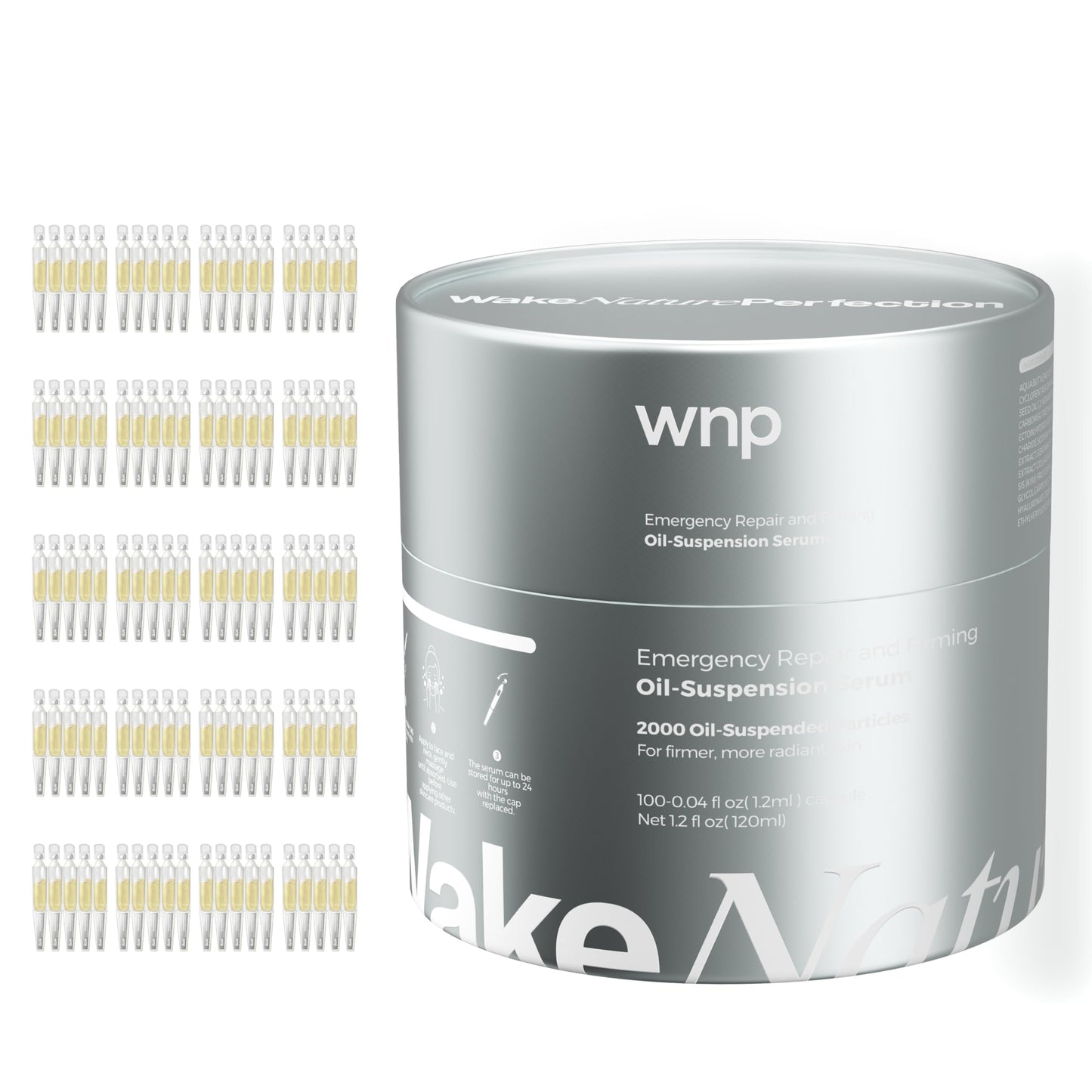 WNP collagen Serum Anti Aging,Oil-Suspension Serum|Barrier repair Firming Emergency Repair|WaterOilBalance| 4D hyaluronic acid|Single-Use Vials Skincare for Sensitiveskin((1.2ml/0.04 fl.oz.) (120ml)