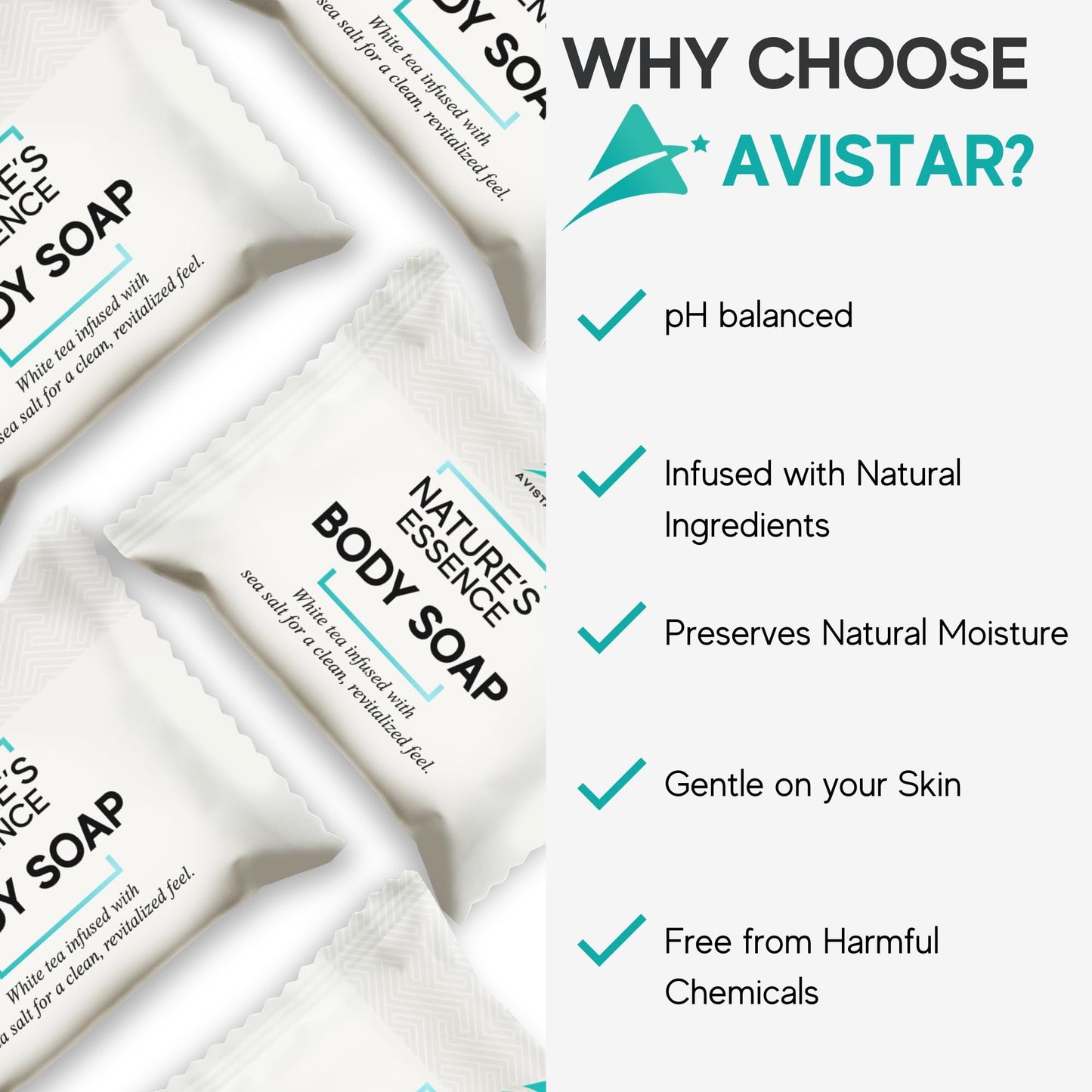 60 Piece Hotel Soap & Bulk Travel Size Toiletries - Travel Essentials for Hosts & Guests - Hotel Shampoo & Conditioner Supplies for Guest, Hotel Toiletries Bulk Set, Mini Bulk Toiletries