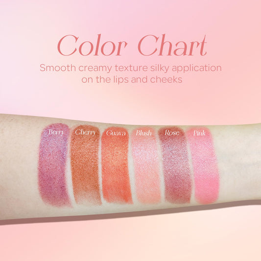 Mineral Color Balm, SPF 35 Multi Color Stick for Lips, Cheeks& Eyes, Blendable Creamy Lightweight Formula, Buildable Shimmer Finish, Multiuse Makeup Stick, Berry