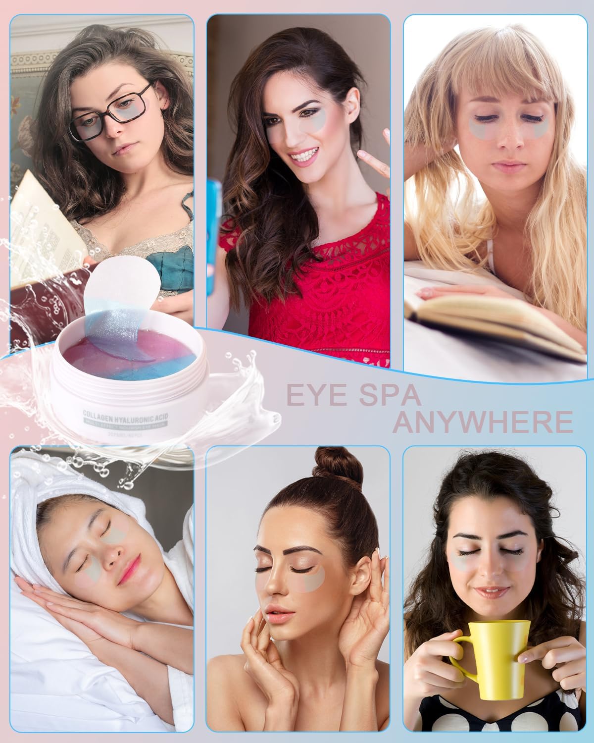 VOFEL Under Eye Patches for Puffy Eyes and Dark Circles Hydrating Eye Mask with Collagen Eye Gel Pads Reduce Wrinkles Skin Treatment 30 Pairs