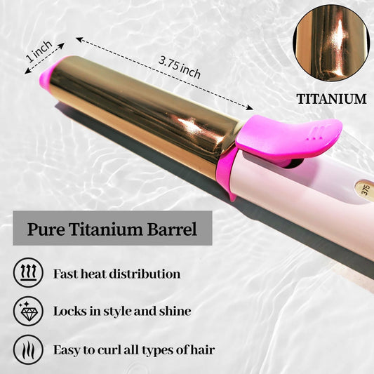 ANGILALA European Hair Curler with Dual Voltage, Travel Curling Iron with Storage Bag, Mini Curling Iron for Short Hair, 3 Adjustable Temperatures, Europe Travel Essentials for Women