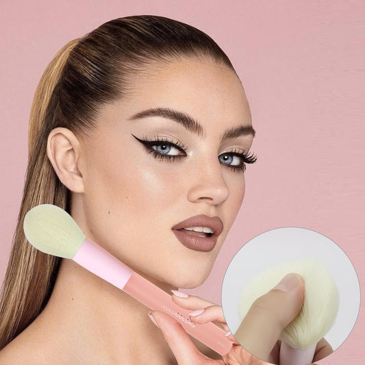 LULUCOLORS 18-Pcs Makeup Brush Set for Beginners - Travel-Friendly with Soft Arthritis-Friendly Handles & Non-Shedding Bristles | Includes Storage Bag, Eyeshadow Brushes & Sponges (Multi-Color)