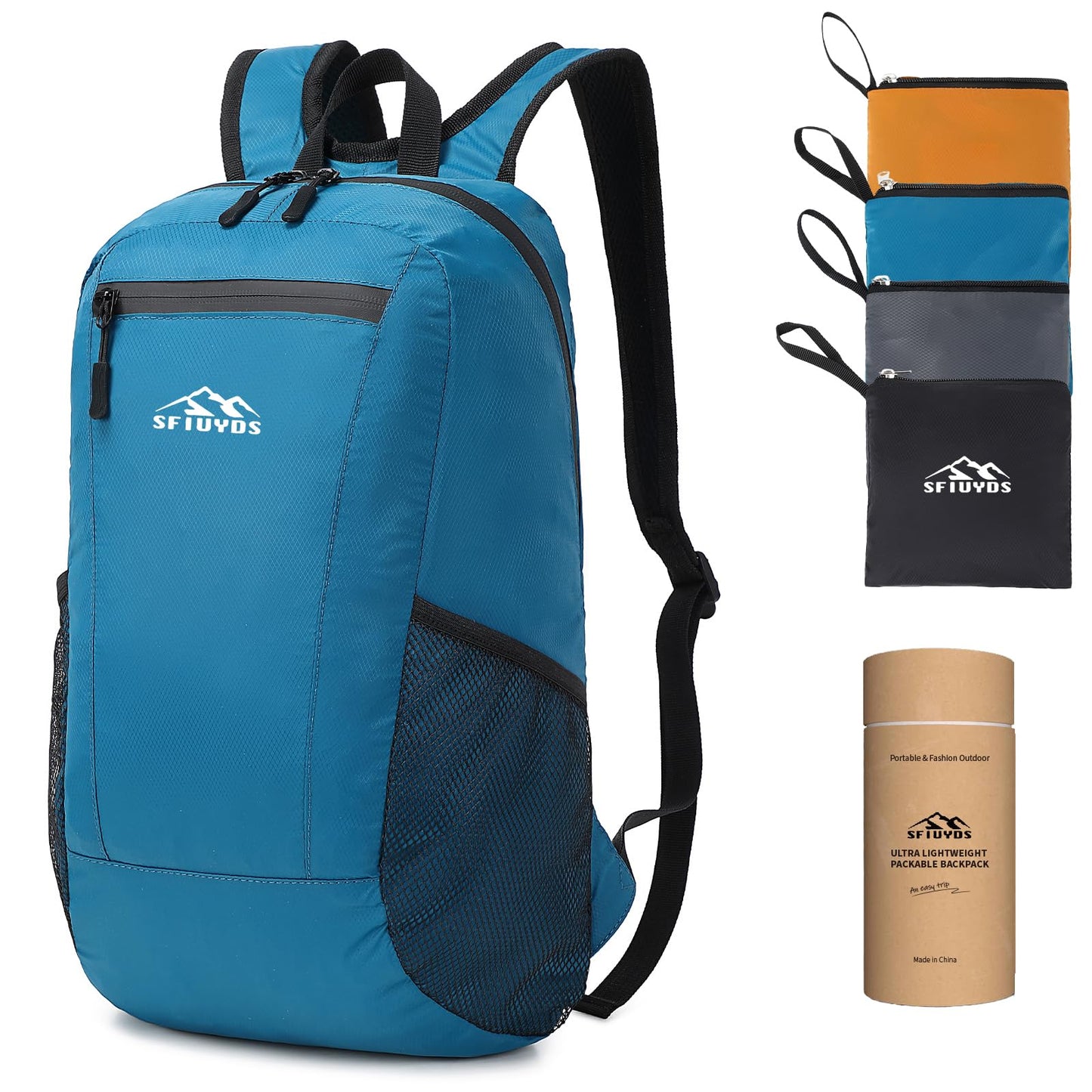 SFIUYDS 15L Lightweight Hiking Backpack Small,Waterproof Hiking Daypack,Foldable Backpack for Travel,Ultralight Daypack