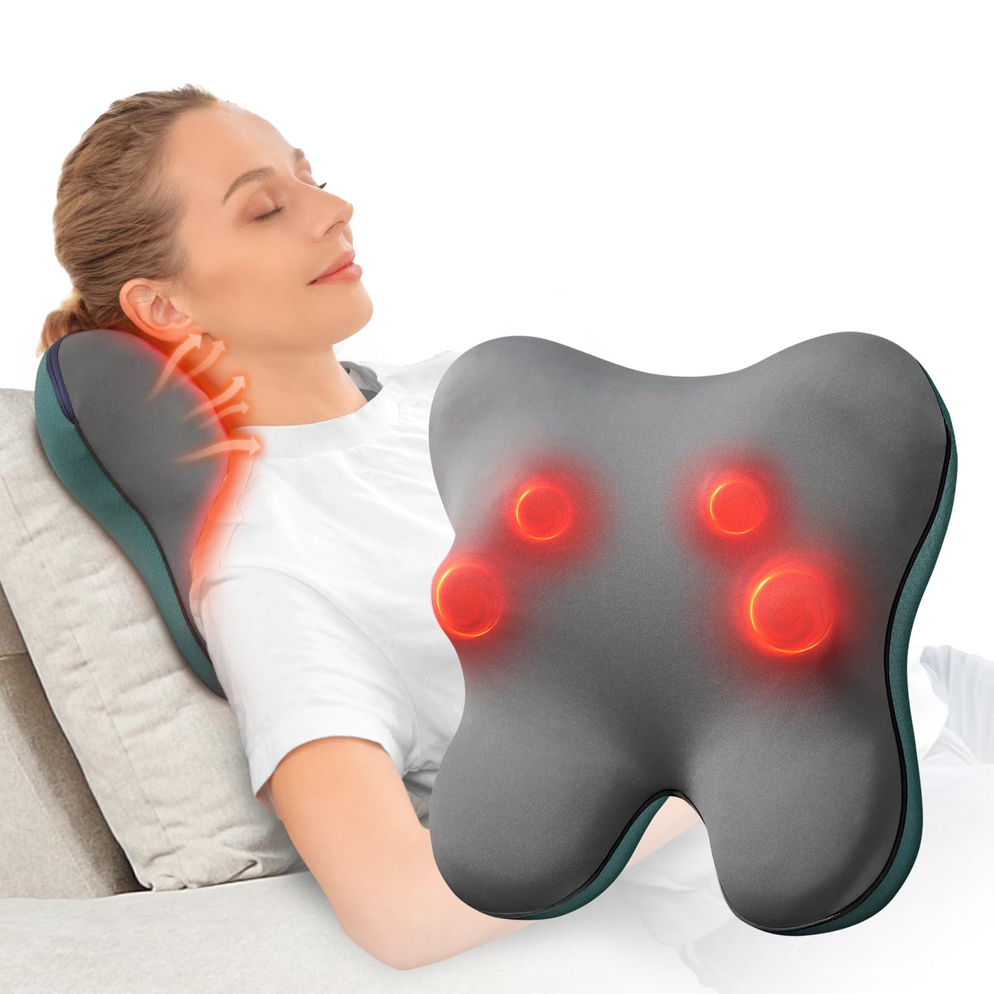 BOB AND BRAD Back Massager with Heat FSA Eligible/HSA Eligible, EZBack Corded Neck Massager for Pain Relief Deep Tissue, Shiatsu Back and Neck Massage Pillow, Full Body Use, Ideal Gifts for Women Men