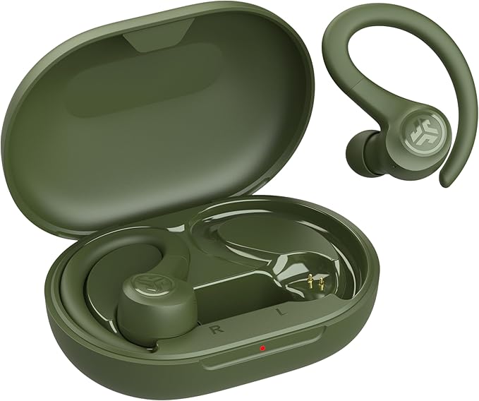 JLab Go Sport+ Wireless Workout Earbuds Featuring C3 Clear Calling, Secure Earhook Sport Design, 35+ Hour Bluetooth Playtime, and 3 EQ Sound Settings (Green)