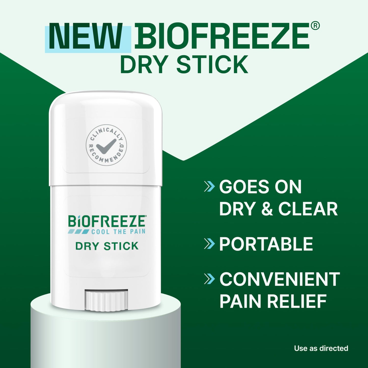Biofreeze Dry Stick, Mess-Free Relief for Neck, Shoulder, Knee, Hip, Hand & Joint, Cooling Menthol Pain Relief Stick, Up to 100 Uses
