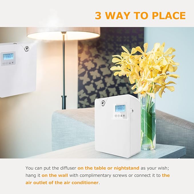 Smart HVAC Scent Diffusesr Whole House- Cold Air Nebulizing Tech. Waterless Scent Air Machine for Home & Commerical - Hotel Collection Aromatherapy Diffuser 300ml Cover Up to 2,000 Sq.Ft.