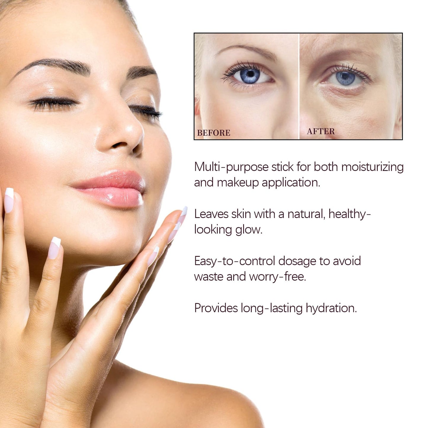 2PCS Cemenrete Calcium Multi Balm, Calcium Volume Multi Balm, Containing Collagen Moisturizing Stick, Vitamin E, Auitable for Face, Eyes and Neck, Anti-Aging, Anti-Wrinkle, Moisturizing