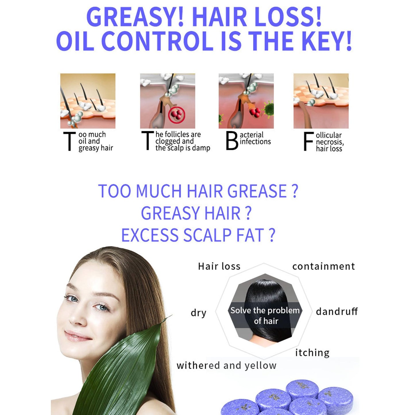 2PCS Shampoo Bar for Gray Hair, Lavender Shampoo Bar for Gray Hair, Natural Organics Shampoo and Conditioner Barfor Thinning Hair for Men & Women (Lavender)