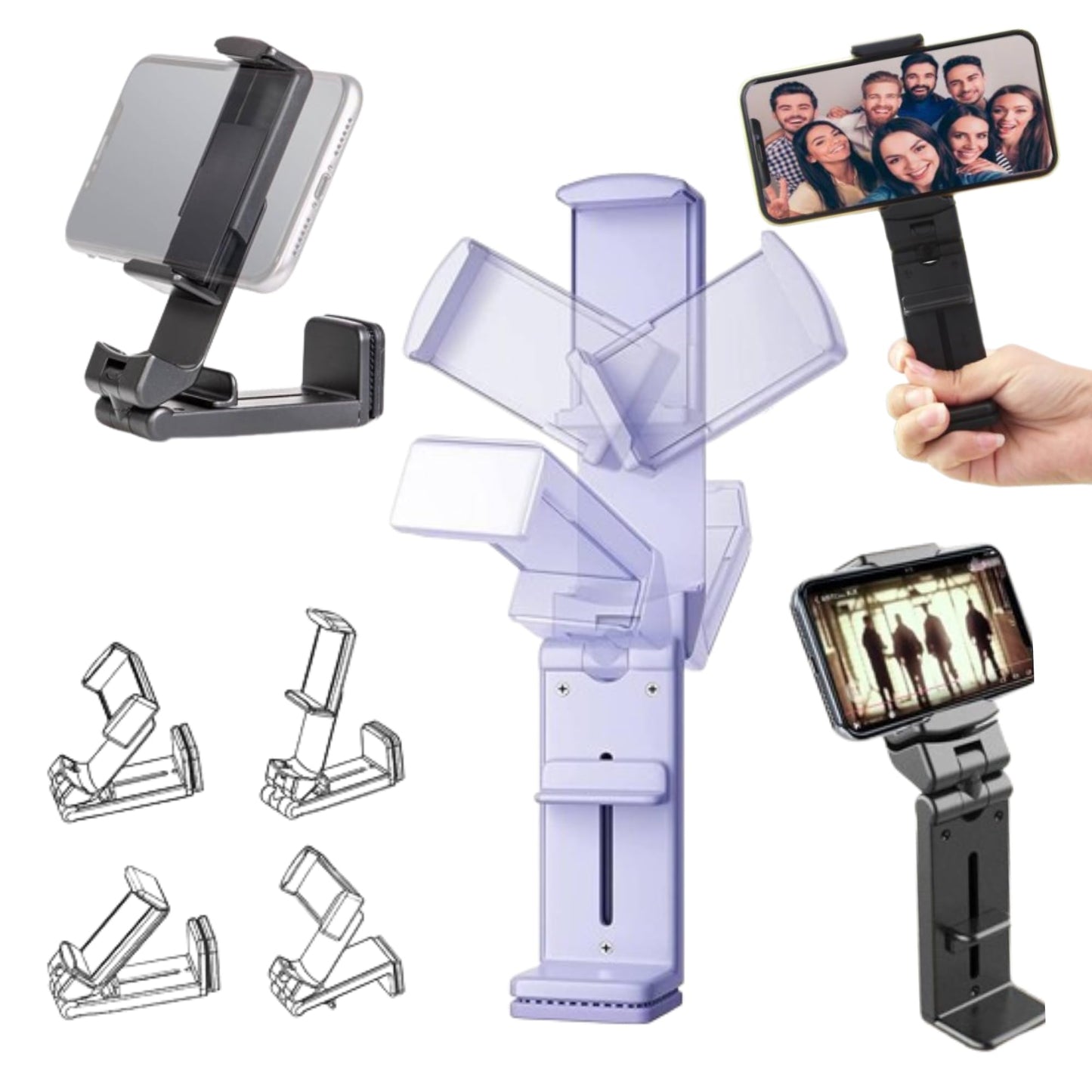 1st Class Kid Universal Airplane Travel Phone Holder with 360° Rotation | Plane Tray Table Cover with Side Pockets | Clip-On Carry Bag | in-Flight Travel Essentials | 3-Piece Travel Accessory Set