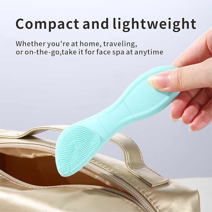 Blackhead Remover Tool,Silicone Face Scrubber, 2 in 1 Nose Scraper for Deep Cleansing,Skin Scrubber Face Spatula, Nose Blackhead Remover, Pore Cleaner Skin Care Tool for Men and Women (Light Blue)