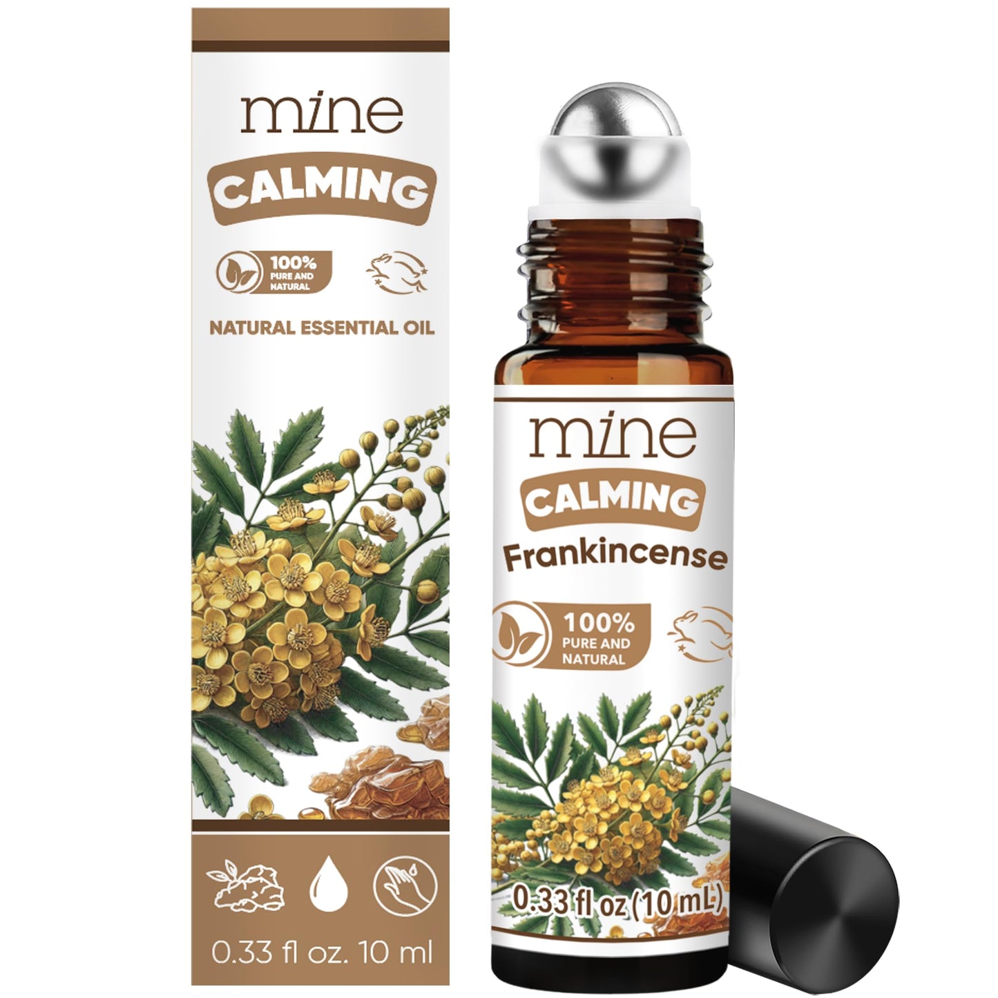 Mine Frankincense Essential Oil Roll On, Frankincense Oil, Calming Essential Oil Rollerball for Skin