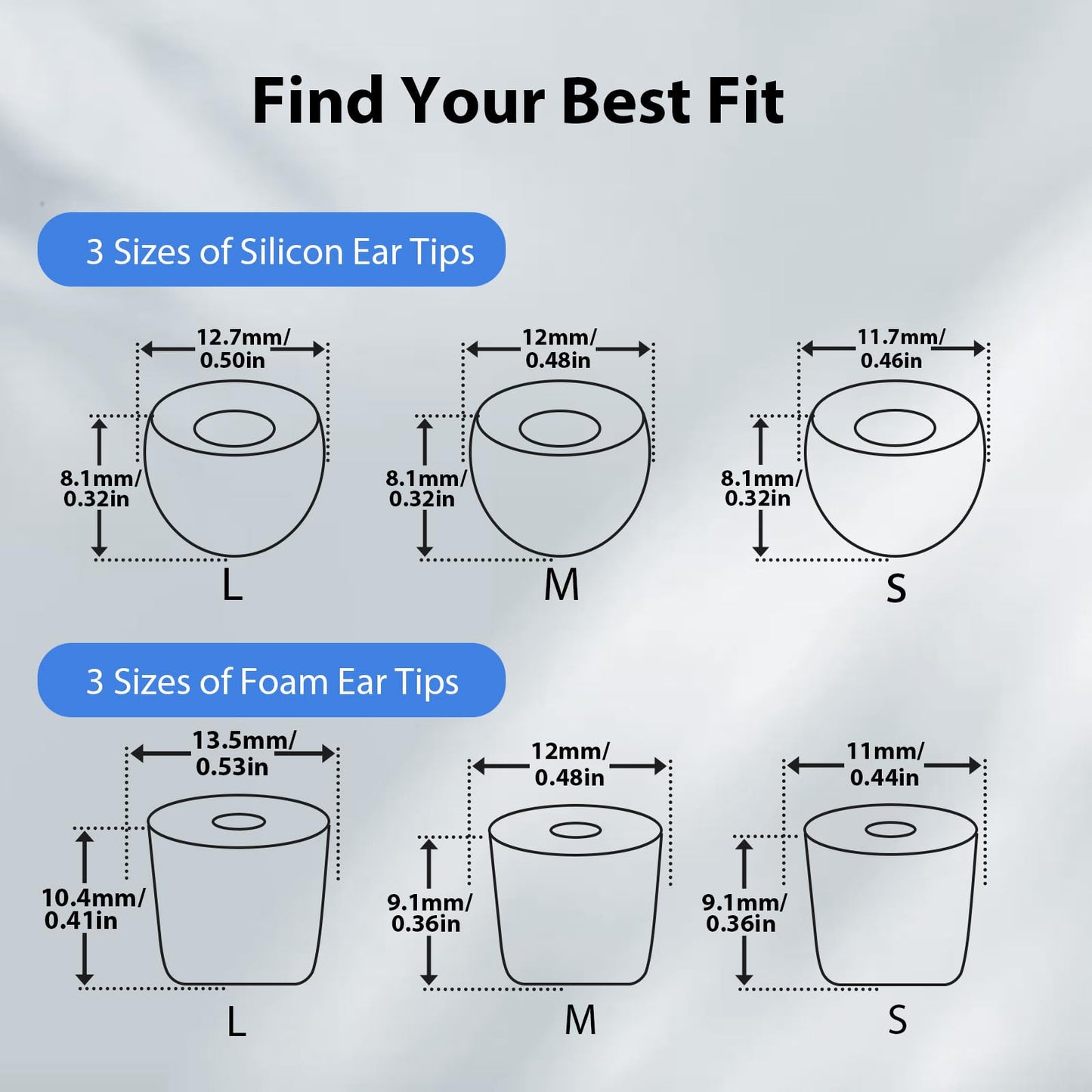 Yawsoy Ear Plugs for Sleeping Noise Cancelling, Reusable Soft Noise Reduction Earplugs for Sleep, Focus, Travel, Work, Motorcycle, Concert with 6 Silicone Ear Tips and 6 Foam Ear Tips - 25-35dB Black