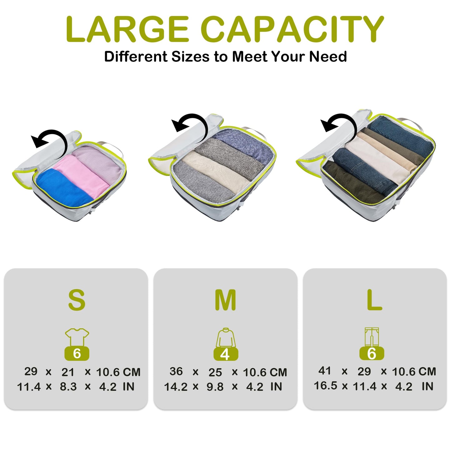 Cipway Mesh Compression Packing Cubes, Ultralight See Through Luggage Organizer Bags, Travel Essentials for Carry on Suitcase(3 Pcs,White)