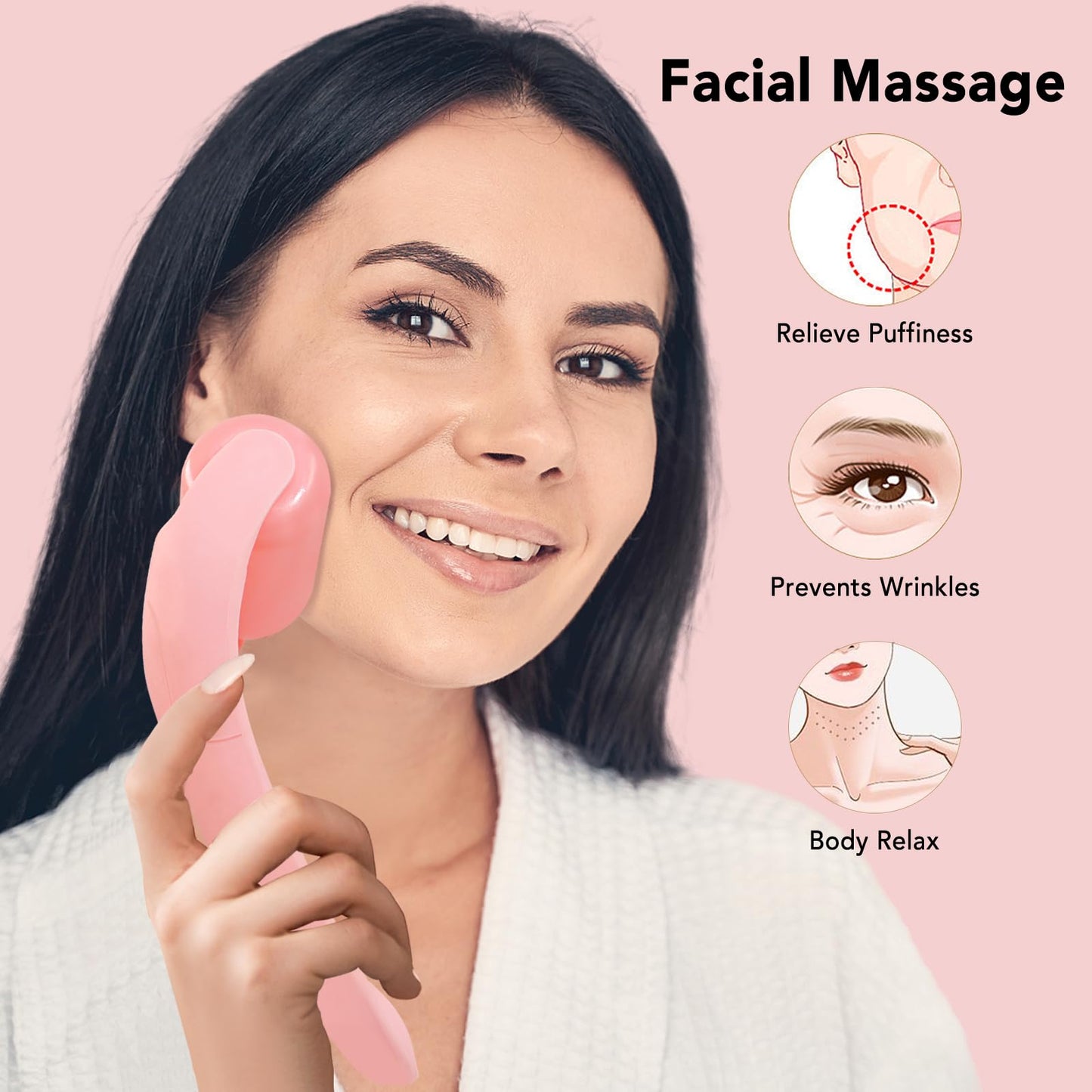 huefull Ice Roller for Face with 2 Rollers and Gua Sha Facial Tools, Face Roller for Self Care, Guasha Tool for Face, Puffiness Relief, Skin Care Gifts for Woman Men, Self Care Gifts