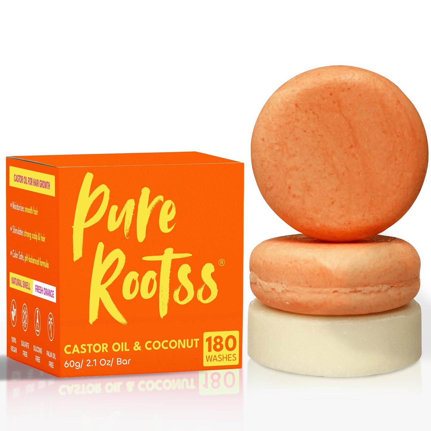 PureRootss Castor Oil Shampoo and Conditioner Bar Set 3 - Hair Growth, Regrowth, Anti Hair Loss- Natural Solid Shampoo Soap Bars Set for Women with Straight, Curly Hair for Thinning, Thickening