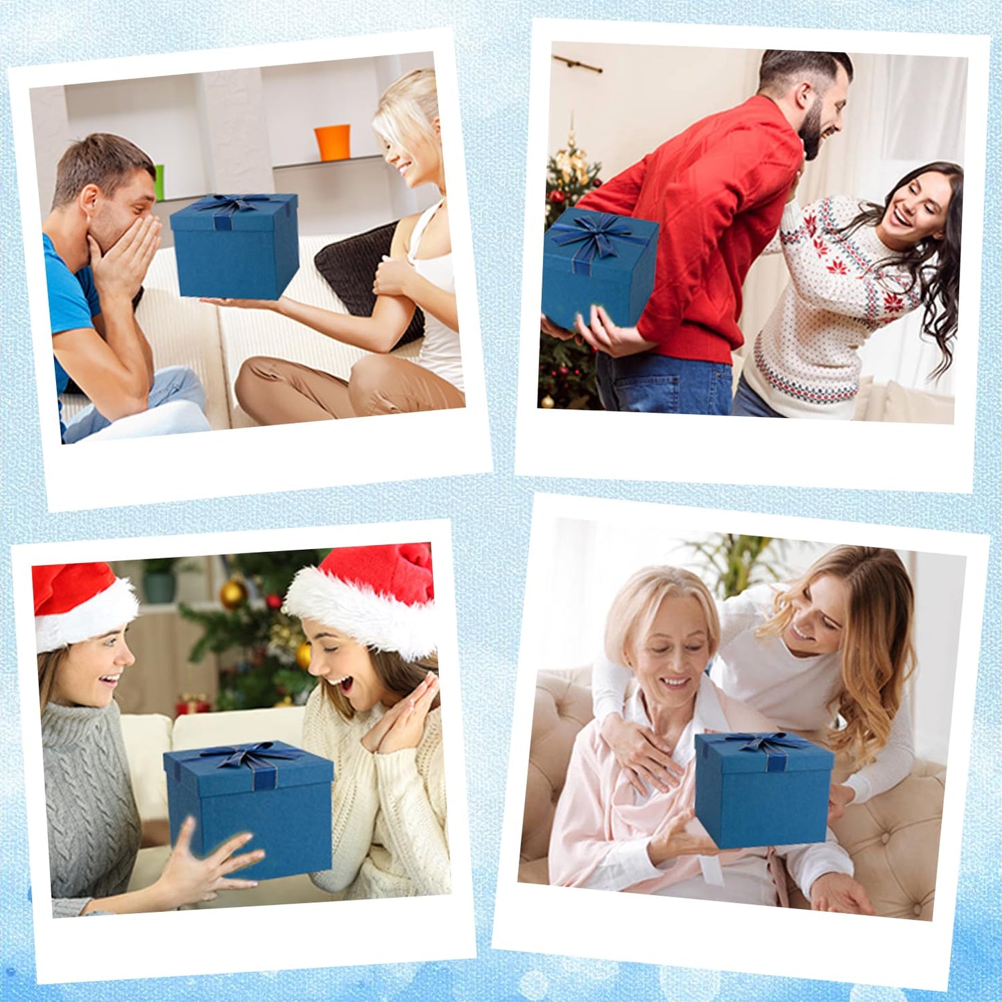 Gifts Basket for Women,Birthday Gifts for Women Birthday Presents Friendship Gifts Get Well Soon Gifts Self Care Package Gifts Blue Gift Box Relaxing Set Unique Gifts with Blanket for Mom,Wife,Sister