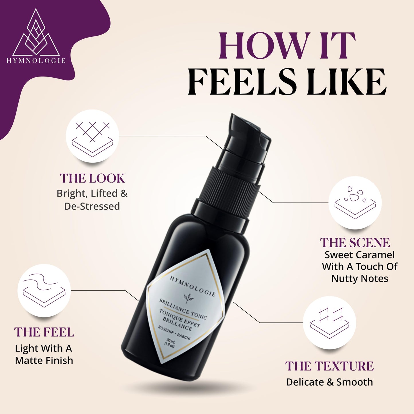 Hymnologie Daily Brilliance Tonic Facial Serum for Women's Face | Skin Care for Hydration, Repair, Beauty, Moisturize, and Glow Recipe with Jojoba, Grapeseed, Saffron and more | Earthy Scent - 1oz