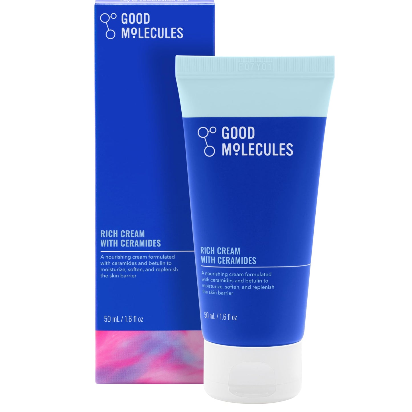 Good Molecules Rich Cream with Ceramides 50 ml / 1.6 oz – Daily Facial Moisturizer for Dry Skin, Redness – Face Lotion with Betulin Soothe, Plump, Hydrate, Moisturize – Anti-aging Skin Care