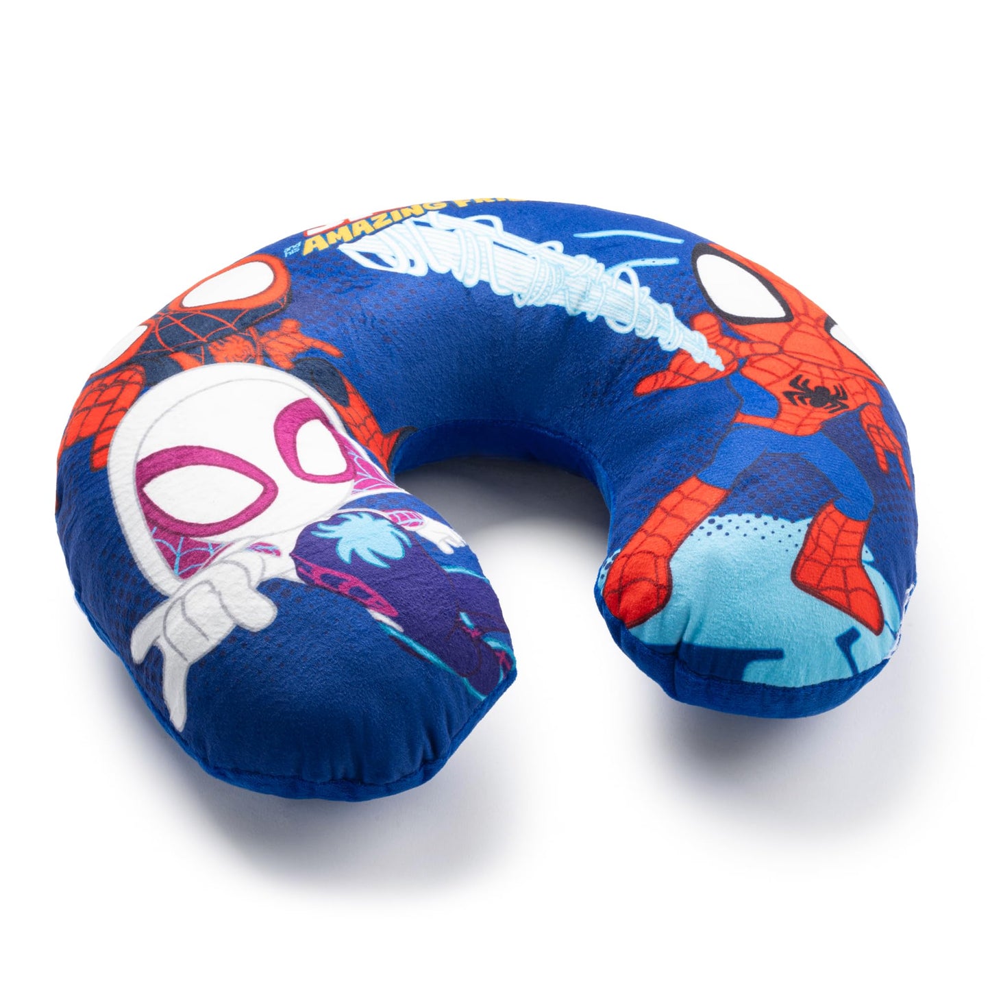 Jay Franco Marvel Spidey and His Amazing Friends Kids Travel Neck Pillow - Soft Polyester Support for Car, Airplane & Road Trips - Comfortable Child Neck Support for Ages 3-10