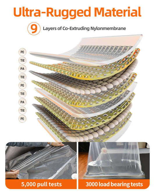 Vacuum Storage Bags, 10 Small Vacuum Seal Bags for Clothing & Bedding, Travel Essentials Hand Pump Included – Ideal for Home, Travel & Moving Use (10S)