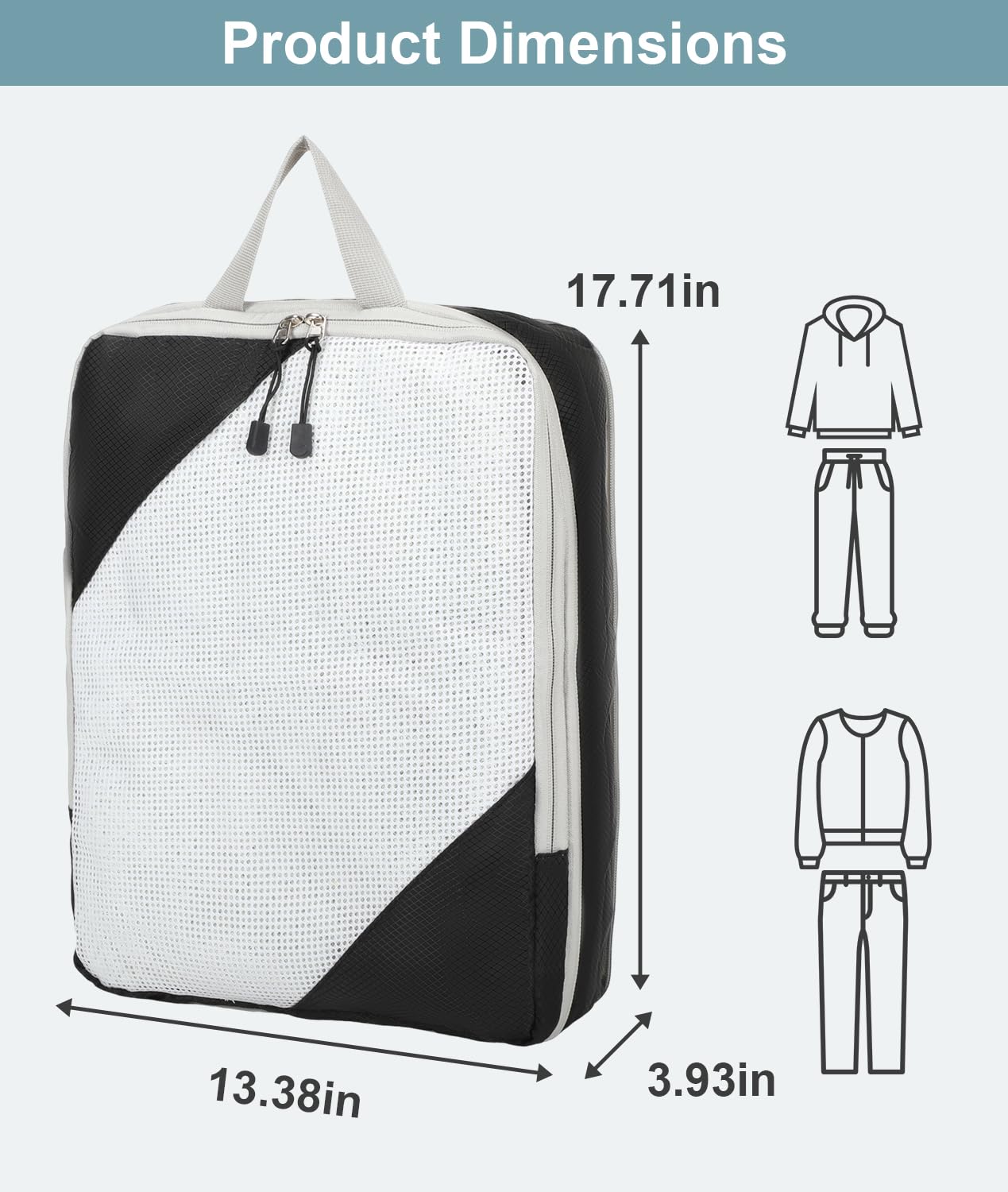 Barsine Large Compression Packing Cubes for Travel 4 Set Luggage Suitcase Organizer Bag Traveling Essentials