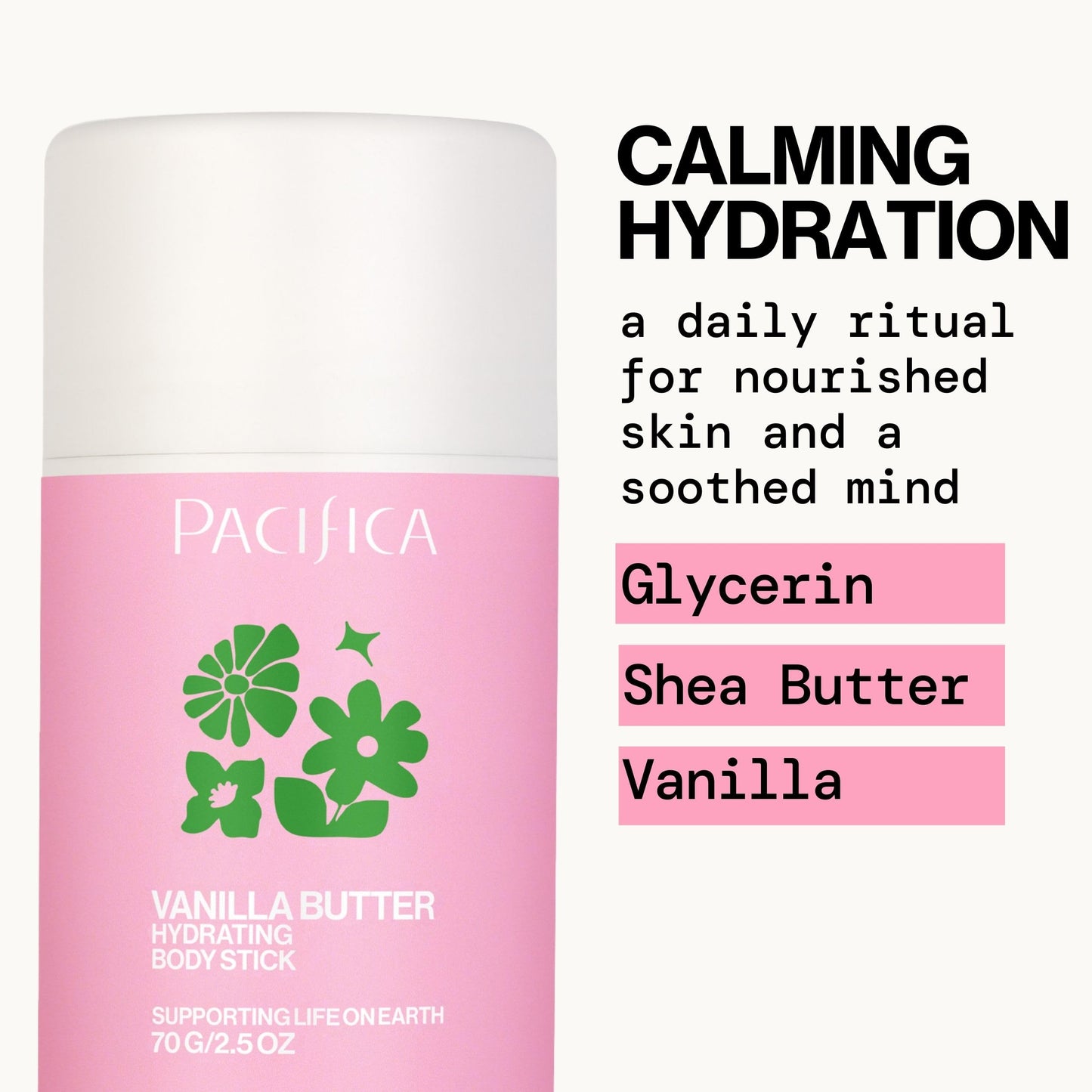 Pacifica Vanilla Butter Moisturizing Balm Stick – Solid Body Lotion for Instant Dry Skin Relief Moisture Balm, Shea Butter & Vanilla Formula Vegan & Cruelty-Free Clean Skincare 2.5 oz