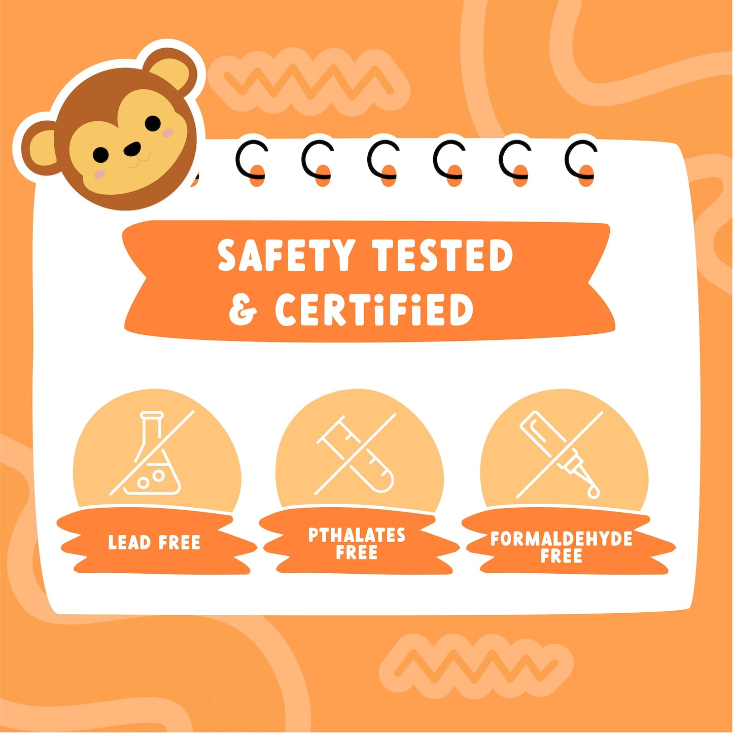 ecoZen Lifestyle Travel Pillow Set with Eye Mask - Comfort for Traveling Kids - Soft and Supportive Kids Sleep Mask Neck Pillow for Plane, Car, or Train Journeys - Monkey Design