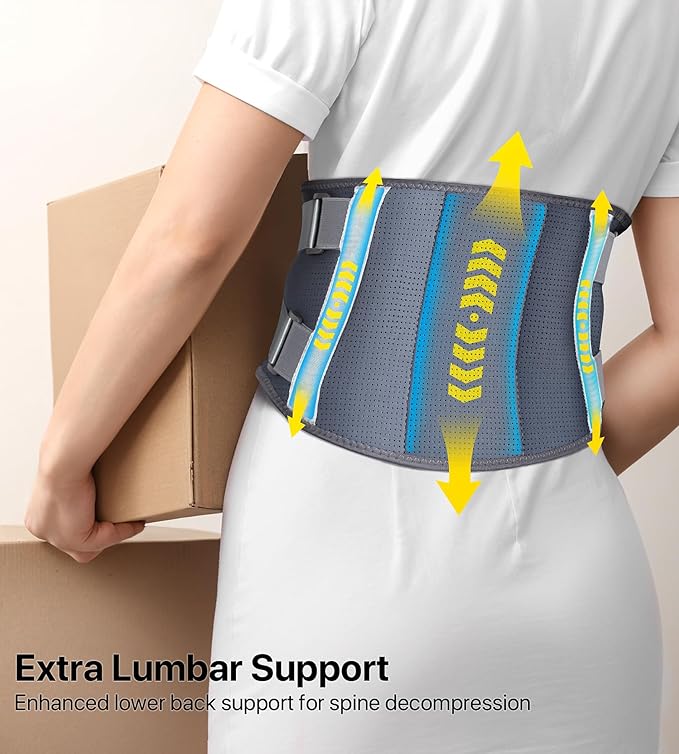 ALLJOY 67" Cordless Heating Pad for Back Pain Relief FSA Eligible HSA, Birthday Gifts for Women Men Mom Dad, Portable Lower Back Massager with 3 Heat 5 Vibration, Wireless Heating Pad for Cramps