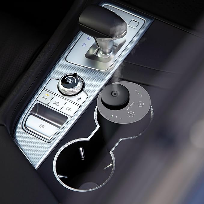 Waterless Essential Oil Diffuser Starter Kit with 4 x 10mL Fragrance Scent Oil, Battery Operated Mini Scent Air Machine Portable Diffuser for Home Car Office, ANX Titanium Kit01