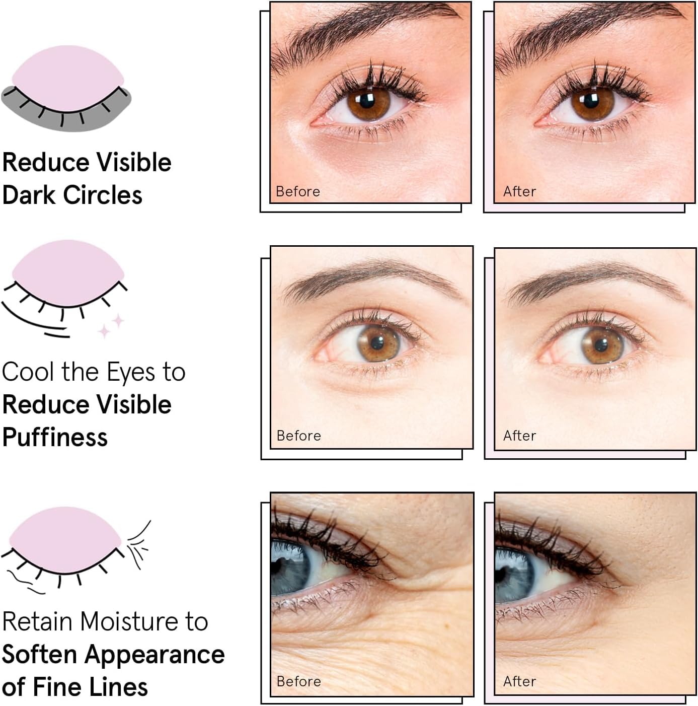 grace & stella Award Winning Under Eye Mask - Travel Size Toiletries - Bridal Shower Gifts - Gel Eye Patches for Dark Circles, Puffy Eyes, Wrinkles, Undereye Bags - Vegan - Self Care (6 Pairs, Gold)