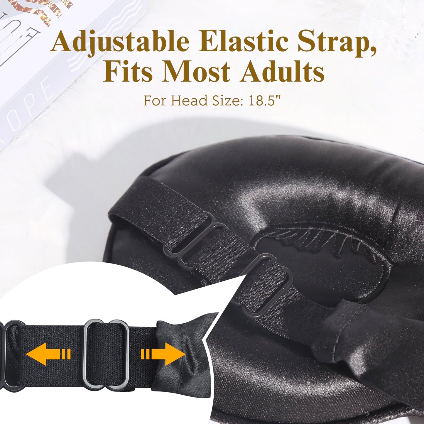 BeeVines 2 Pack 3D Sleep Mask 22 Momme Mulberry Silk Sleeping Eye Masks, Weighted Eye Cover for Lash Extensions, Night Light Blocking Blindfold, 100% Blackout Satin Covers Blindfolds for Men & Women