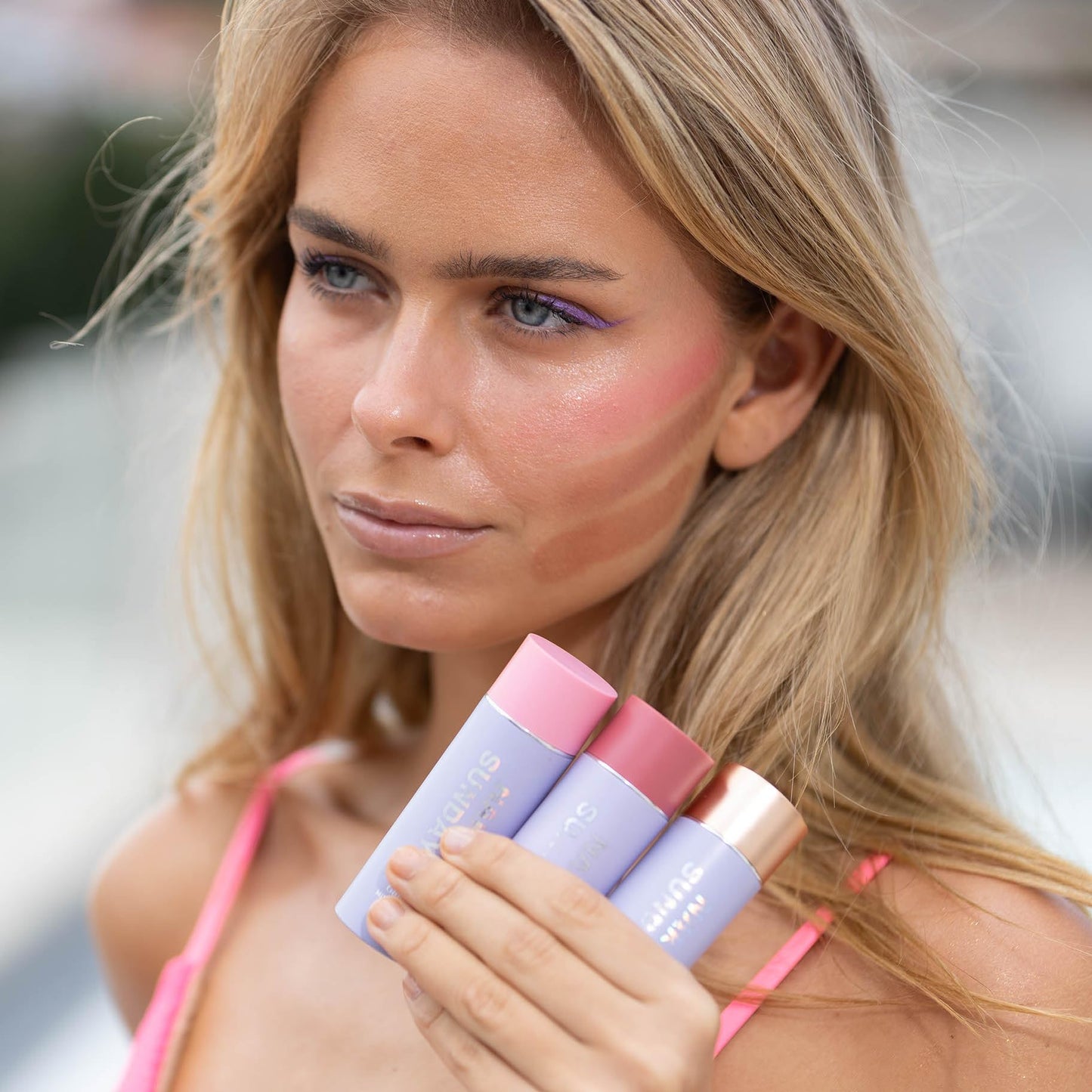 Naked Sundays SPF 50 Mineral Glow Balm – Peptide-Infused Multi-Tasking Blush Stick for Cheeks, Lips & Eyes – Broad Spectrum Mineral Sunscreen with Zinc Oxide – 8g (Bronze)