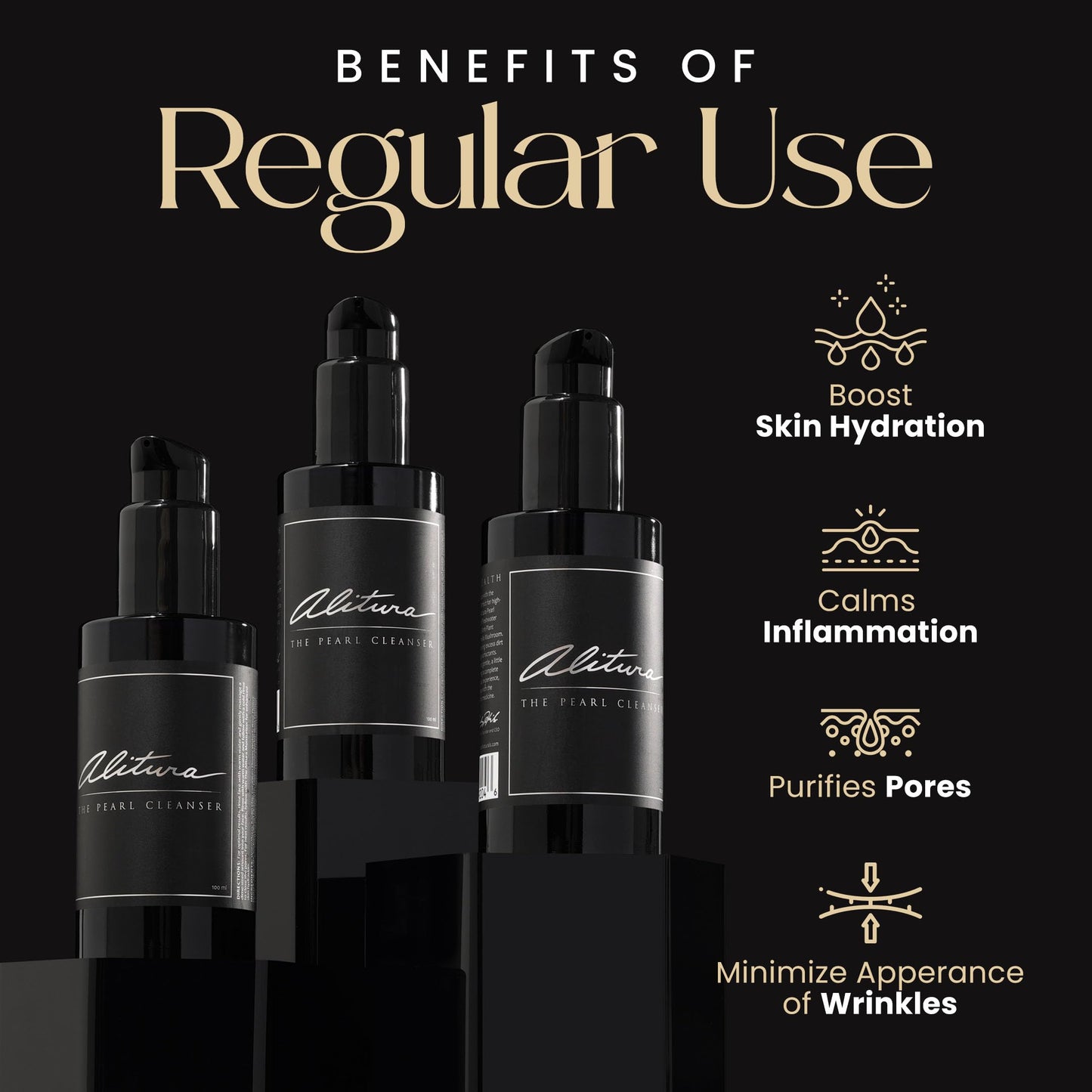 Alitura Pearl Facial Cleanser for Men & Women 100 ml – Anti-Aging Face Wash with Marine Collagen, Sea Kelp & Organic Botanicals – Hydrating Gentle Exfoliant for Clear, Smooth Skin – 3.4 oz Travel Size