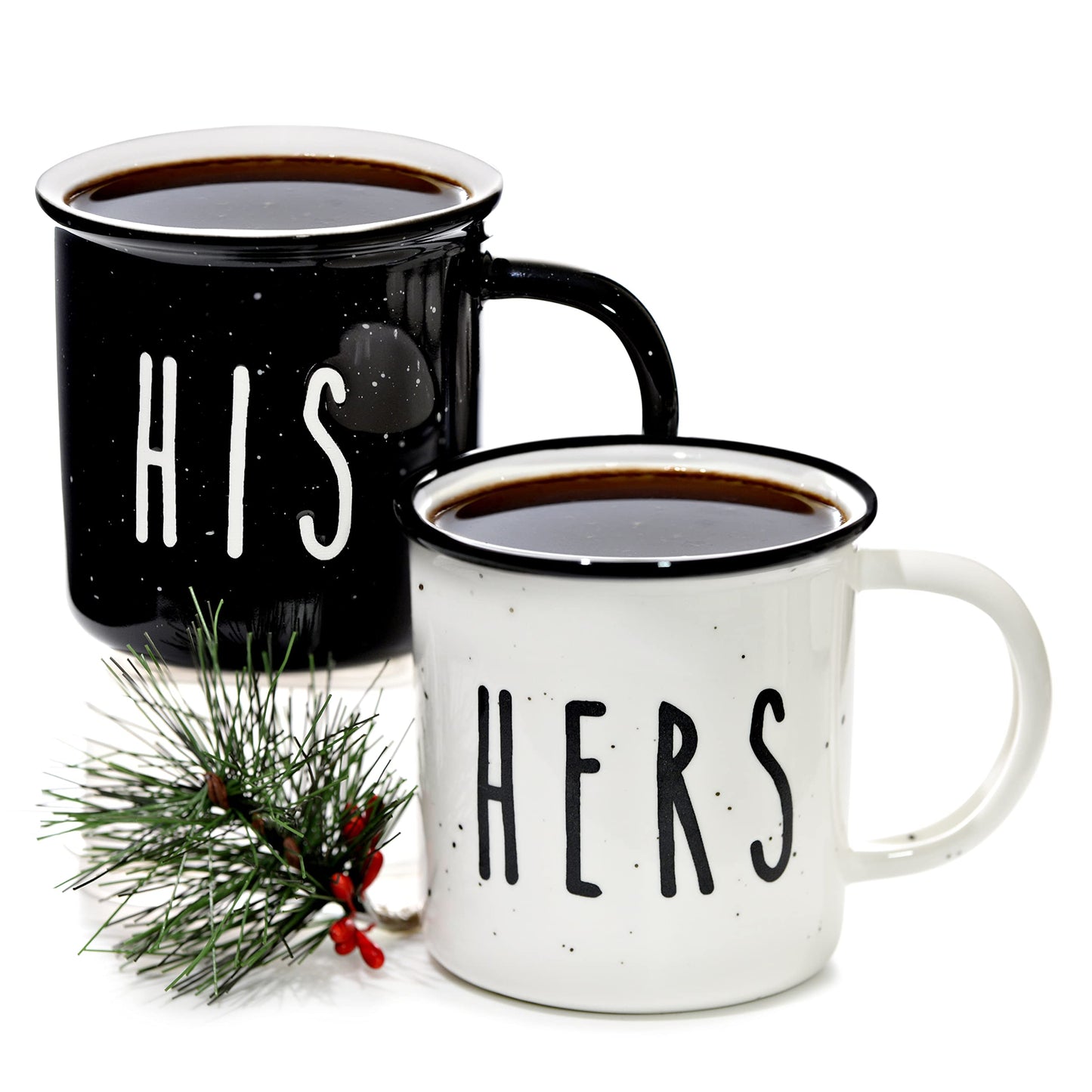 His And Hers Mugs Set Of 2 Coffee Mug 11 Ounce, Cute Matching Coffee Mug Couples for Anniversary, Engagement Him Her Gift