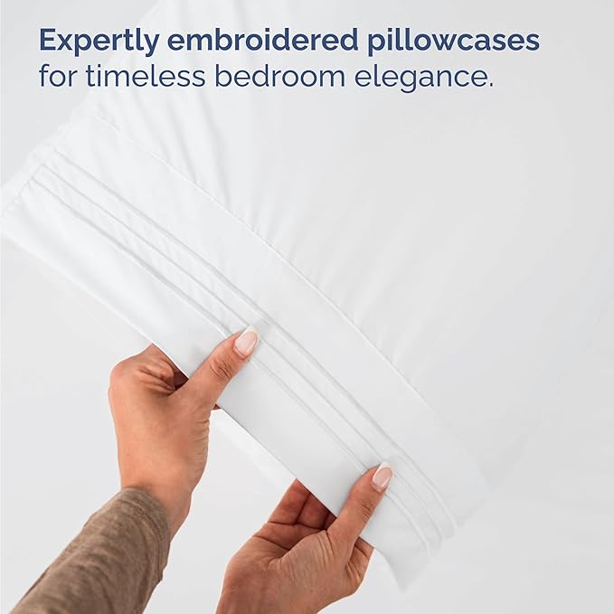 Bulk Case Pack of 16 Sheet Sets - (16) Complete Sheet Sets - Bulk Full Bedding - Wholesale Case Pack for Hotels, Spa & Airbnbs - Deep Pocket, Fade & Wrinkle Free - Cooling & Breathable - Full, White