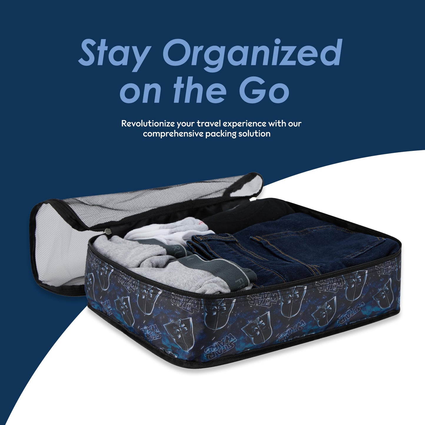 Star Wars Packing Cube Set - Darth Vader, Storm Trooper, Yoda - 5 Piece Packing Cube Travel Essential - Luggage Organizer Set - For Kids,Teens, Adults